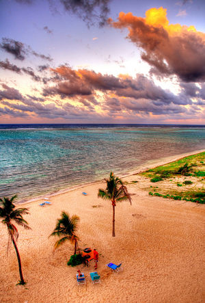 BBQ on the beach at sundown